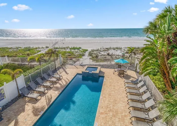Four Shores Unit 3 Gulf Condo Direct Gulf With Pool And Spa